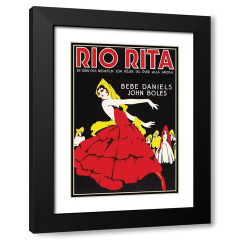 Vintage Film Posters: Rio Rita Black Modern Wood Framed Art Print with Double Matting by Unknown