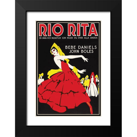 Vintage Film Posters: Rio Rita Black Modern Wood Framed Art Print with Double Matting by Unknown