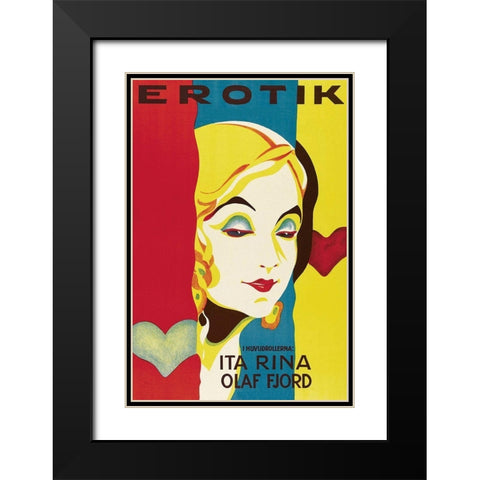 Vintage Film Posters: Seduction Erotik Black Modern Wood Framed Art Print with Double Matting by Unknown