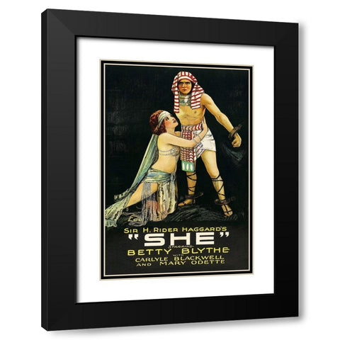 Vintage Film Posters: She Black Modern Wood Framed Art Print with Double Matting by Unknown