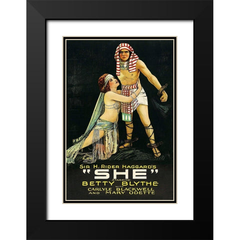 Vintage Film Posters: She Black Modern Wood Framed Art Print with Double Matting by Unknown