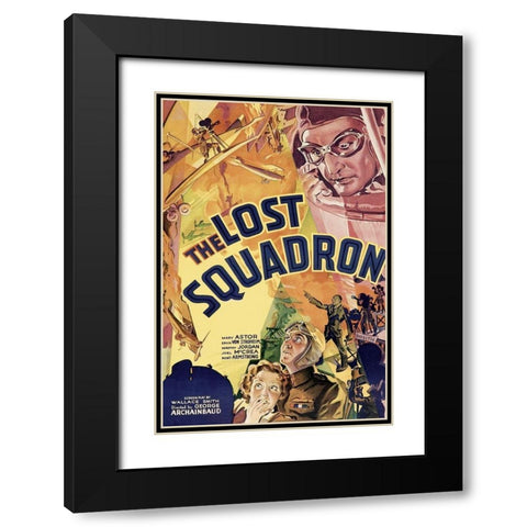 Vintage Film Posters: Lost Squadron Black Modern Wood Framed Art Print with Double Matting by Unknown