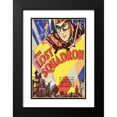 Vintage Film Posters: Lost Squadron Black Modern Wood Framed Art Print with Double Matting by Unknown