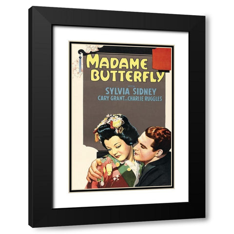 Vintage Film Posters: Madame Butterfly Black Modern Wood Framed Art Print with Double Matting by Unknown
