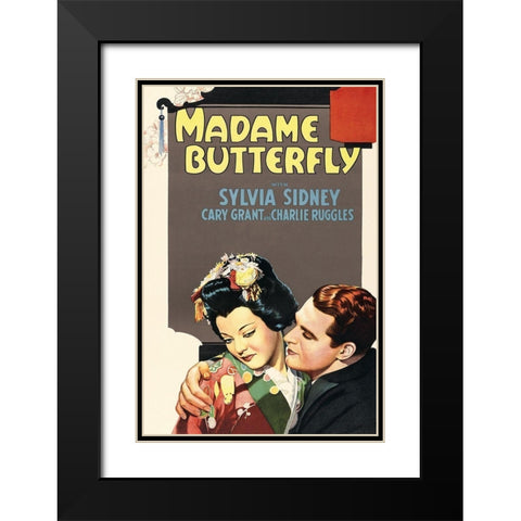 Vintage Film Posters: Madame Butterfly Black Modern Wood Framed Art Print with Double Matting by Unknown