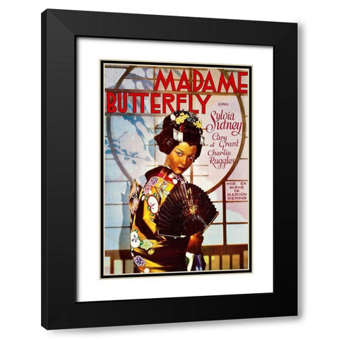 Vintage Film Posters: Madame Butterfly Black Modern Wood Framed Art Print with Double Matting by Unknown