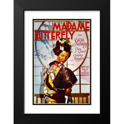 Vintage Film Posters: Madame Butterfly Black Modern Wood Framed Art Print with Double Matting by Unknown