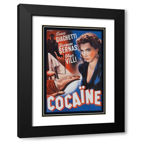 Vintage Vices: Cocaine Black Modern Wood Framed Art Print with Double Matting by Vintage Vices