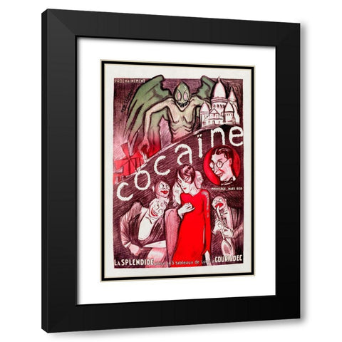 Vintage Vices: Cocaine Black Modern Wood Framed Art Print with Double Matting by Vintage Vices