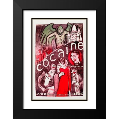 Vintage Vices: Cocaine Black Modern Wood Framed Art Print with Double Matting by Vintage Vices