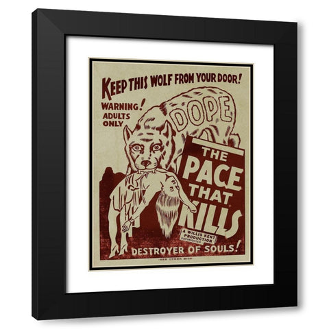 Vintage Vices: Dope: The Pace That Kills Black Modern Wood Framed Art Print with Double Matting by Vintage Vices