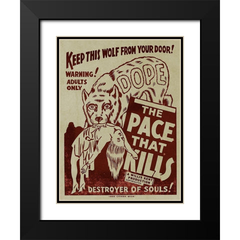 Vintage Vices: Dope: The Pace That Kills Black Modern Wood Framed Art Print with Double Matting by Vintage Vices