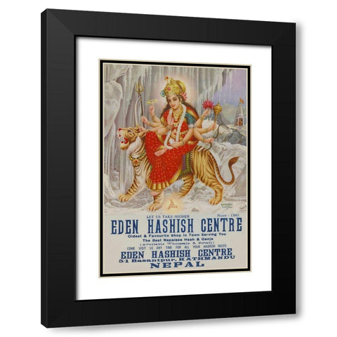 Vintage Vices: Eden Hashish Center Black Modern Wood Framed Art Print with Double Matting by Vintage Vices