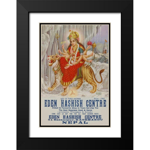 Vintage Vices: Eden Hashish Center Black Modern Wood Framed Art Print with Double Matting by Vintage Vices