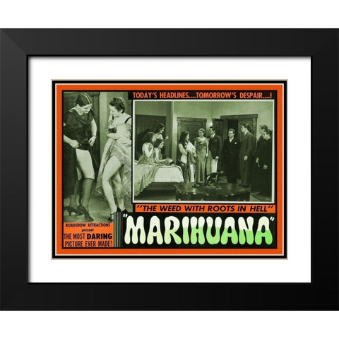 Vintage Vices: Marihuana: The Weed With Roots in Hell Black Modern Wood Framed Art Print with Double Matting by Vintage Vices