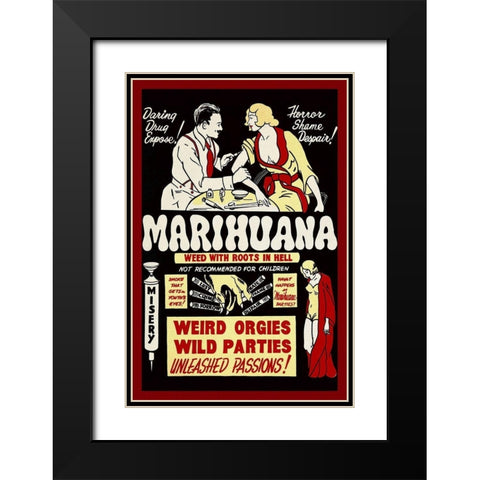 Vintage Vices: Marihuana: Weed with Roots in Hell Black Modern Wood Framed Art Print with Double Matting by Vintage Vices