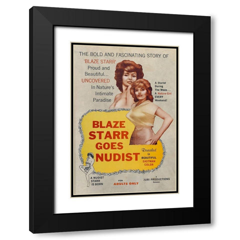 Vintage Vices: Blaze Star Goes Nudist Black Modern Wood Framed Art Print with Double Matting by Vintage Vices