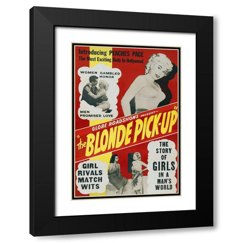 Vintage Vices: Blonde Pick-Up Black Modern Wood Framed Art Print with Double Matting by Vintage Vices