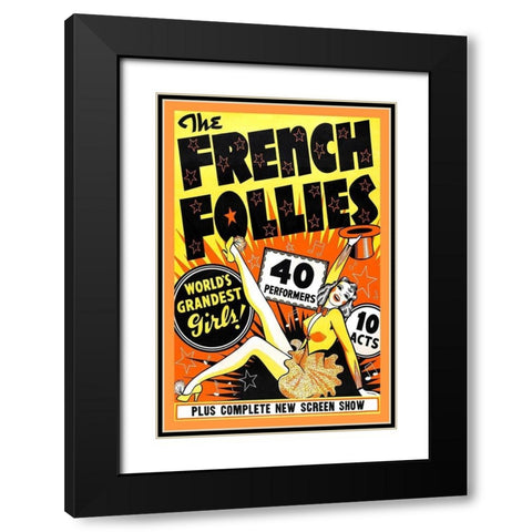 Vintage Vices: French Follies Black Modern Wood Framed Art Print with Double Matting by Vintage Vices