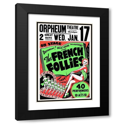 Vintage Vices: French Follies Black Modern Wood Framed Art Print with Double Matting by Vintage Vices