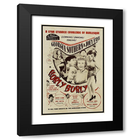 Vintage Vices: Hurly Burly Black Modern Wood Framed Art Print with Double Matting by Vintage Vices