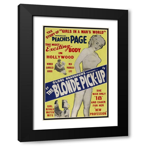 Vintage Vices: Blonde Pick-Up Black Modern Wood Framed Art Print with Double Matting by Vintage Vices