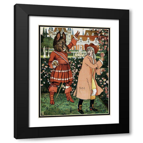 Beauty and the Beast - The Beast in Red Black Modern Wood Framed Art Print with Double Matting by Crane, Walter