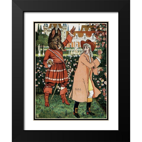 Beauty and the Beast - The Beast in Red Black Modern Wood Framed Art Print with Double Matting by Crane, Walter