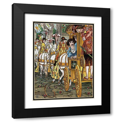Frog Prince - Procession Black Modern Wood Framed Art Print with Double Matting by Crane, Walter