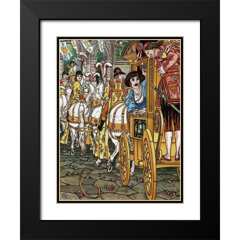 Frog Prince - Procession Black Modern Wood Framed Art Print with Double Matting by Crane, Walter