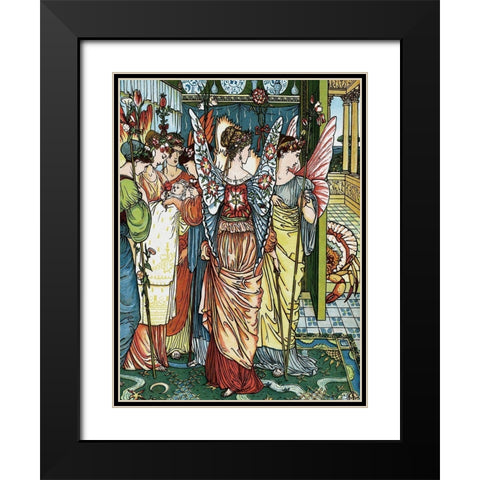 Hind in the Wood - The Baby Black Modern Wood Framed Art Print with Double Matting by Crane, Walter