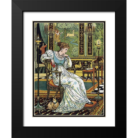 Hind in the Wood - In Thought Black Modern Wood Framed Art Print with Double Matting by Crane, Walter