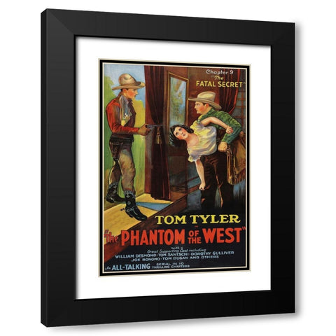 Vintage Westerns: Phantom of the West - Fatal Secret Black Modern Wood Framed Art Print with Double Matting by Unknown