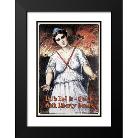 WWI: Lets End It - Quick Black Modern Wood Framed Art Print with Double Matting by Unknown