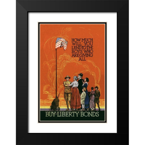 WWI: Buy Liberty Bonds Black Modern Wood Framed Art Print with Double Matting by Unknown