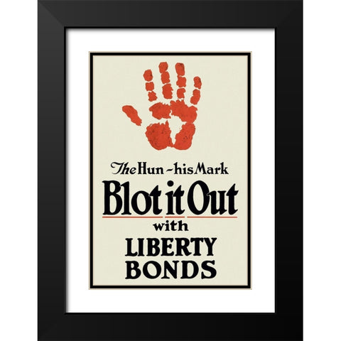 WWI: Blot It Out Black Modern Wood Framed Art Print with Double Matting by Unknown
