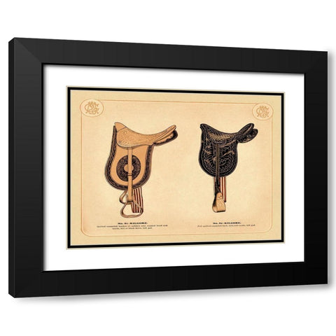 Saddles and Tack: Kilgore Saddles #2 Black Modern Wood Framed Art Print with Double Matting by Unknown