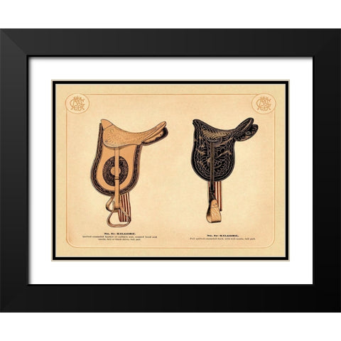 Saddles and Tack: Kilgore Saddles #2 Black Modern Wood Framed Art Print with Double Matting by Unknown