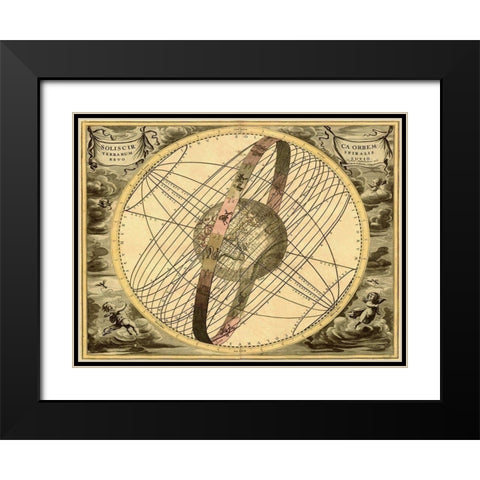 Maps of the Heavens: Solis  Cir Terrarum Black Modern Wood Framed Art Print with Double Matting by Cellarius, Andreas