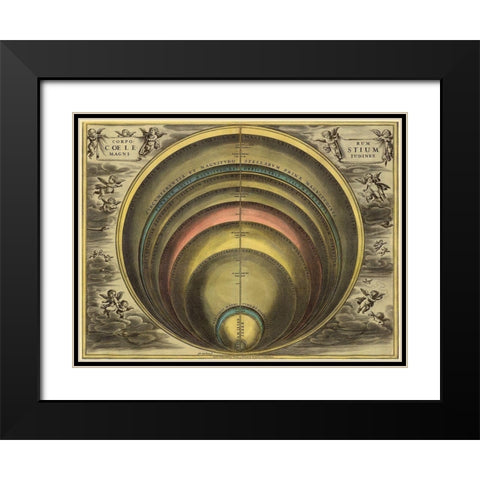 Maps of the Heavens: Corprum Coelestium Black Modern Wood Framed Art Print with Double Matting by Cellarius, Andreas