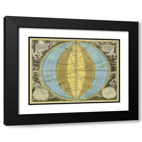Maps of the Heavens: Hemisphaeria Sphaerarum Black Modern Wood Framed Art Print with Double Matting by Cellarius, Andreas