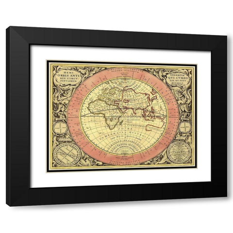 Maps of the Heavens: Hemisphaerium Orbis Antiqui Black Modern Wood Framed Art Print with Double Matting by Cellarius, Andreas