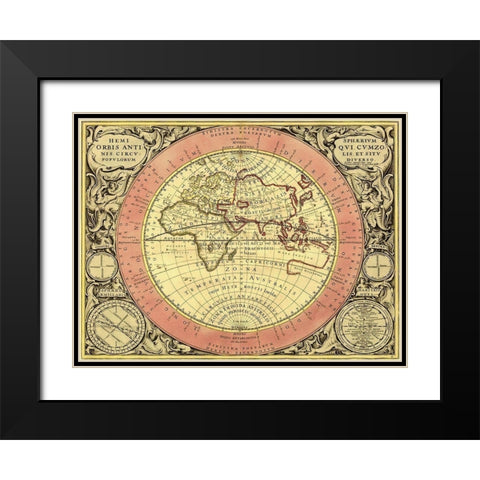 Maps of the Heavens: Hemisphaerium Orbis Antiqui Black Modern Wood Framed Art Print with Double Matting by Cellarius, Andreas