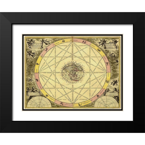 Maps of the Heavens: Typhus Aspec Black Modern Wood Framed Art Print with Double Matting by Cellarius, Andreas