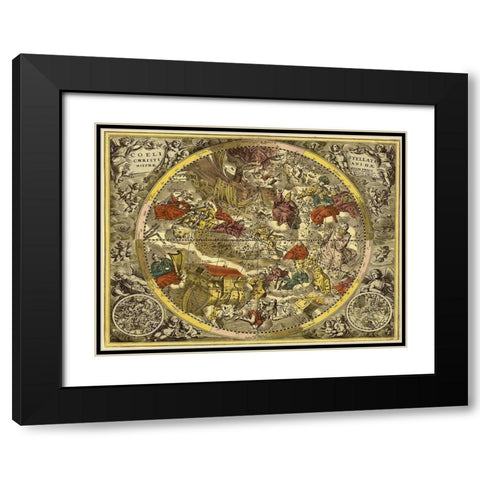 Maps of the Heavens: Coelistellati Christianina Black Modern Wood Framed Art Print with Double Matting by Cellarius, Andreas