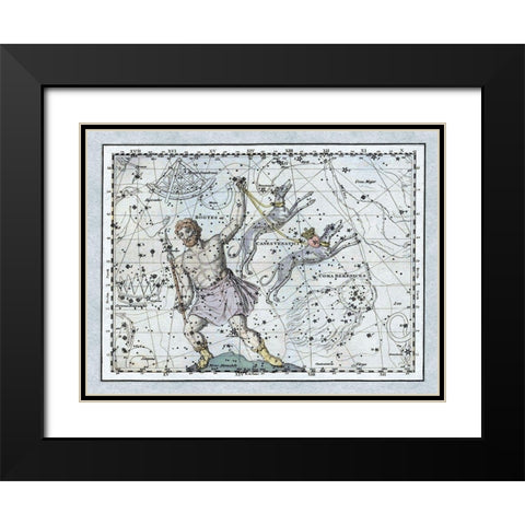 Maps of the Heavens: Bootes the Hunter and His Hounds Black Modern Wood Framed Art Print with Double Matting by Jamieson, Alexander