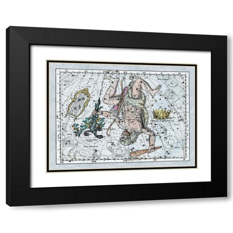 Maps of the Heavens: Hercules, the Lyre and Corona Borealis Black Modern Wood Framed Art Print with Double Matting by Jamieson, Alexander