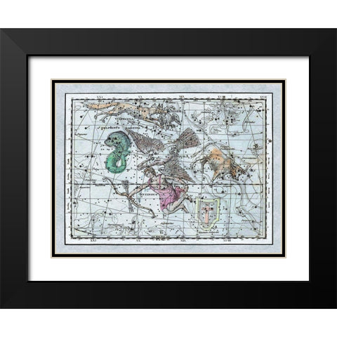 Maps of the Heavens: Aquila - Jupiters Eagle Black Modern Wood Framed Art Print with Double Matting by Jamieson, Alexander