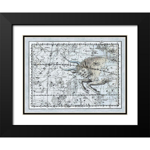 Maps of the Heavens: Taurus the Bull Black Modern Wood Framed Art Print with Double Matting by Jamieson, Alexander