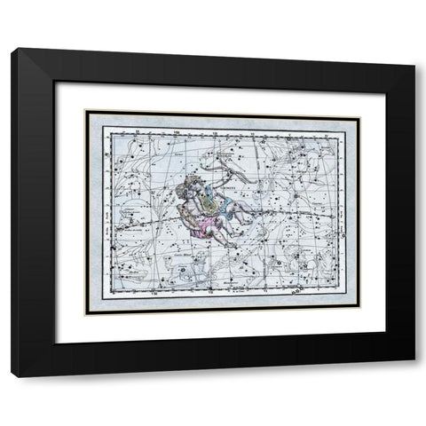 Maps of the Heavens: Gemini - the Twins - Castor and Pollux Black Modern Wood Framed Art Print with Double Matting by Jamieson, Alexander